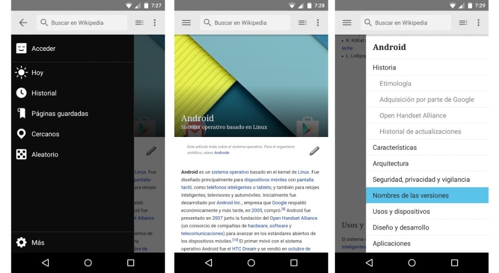 Wikipedia actualiza su aplicación con un poco de Material Design y