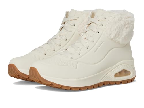 Skechers Mujer Uno Rugged Fall Air Trainers, Natural Durabuck/Faux Fur, 38 EU