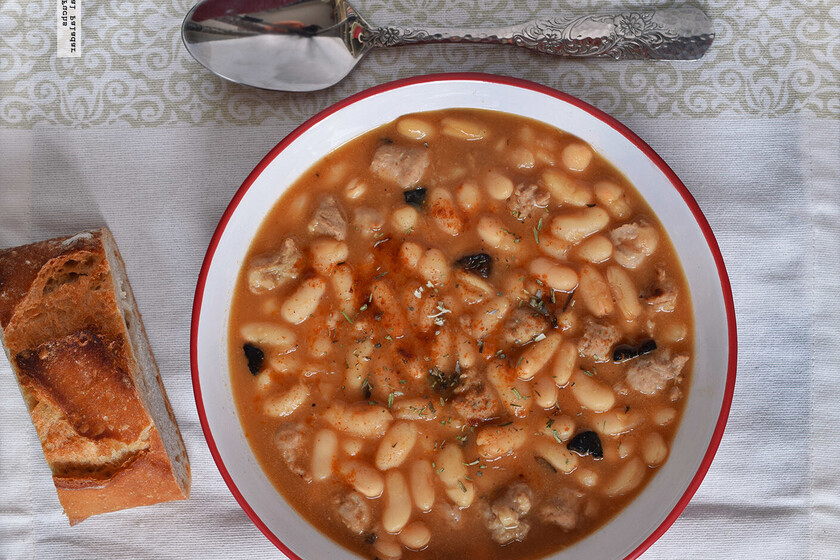 White Beans With Sausages In Sage And Black Garlic Tuscaninspired