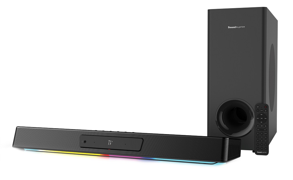 Barra de sonido multicanal triamplificada para juegos con tecnología Super X-Fi Sound Blaster Katana V2