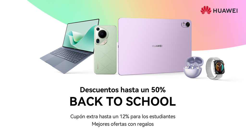 Arranca la Vuelta al Cole de Huawei con descuentos de hasta el 50% en portátiles, móviles y tablets, entre otros dispositivos 