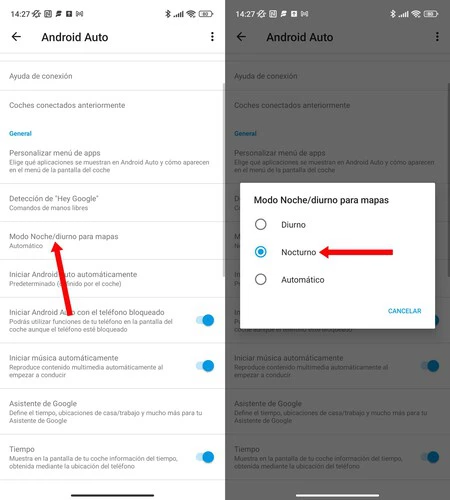 Android Auto Modo Oscuro