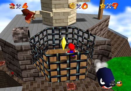 cómo conseguir la estrella Fall on the Caged Island de Whomp's Fortress 2 Super Mario 64 World2 Star5 02