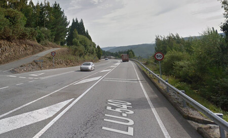 LU-540 tramo limitado a 50 km/h en dirección a Viveiro