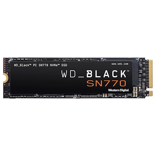WD_BLACK 1TB SN770 NVMe Unidad de Estado sólido Interna para Juegos - Gen4 PCIe, M.2 2280, hasta 5,150 MB/s - WDS100T3X0E