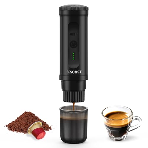 BESCOST Cafetera Portátil Cápsulas Espresso