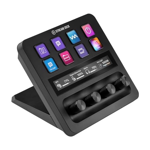 Elgato Stream Deck +, Audio Mixer, Live and Studio Controller for Content Creation, Streaming, Gaming, with Touch Strip, Customizable LCD Dials and Keys, Works with Mac and PC