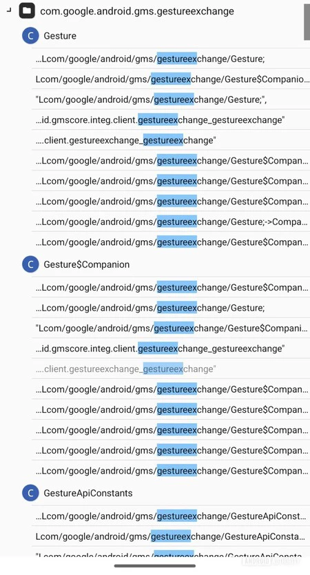 Gesture Exchange en Google Play Services