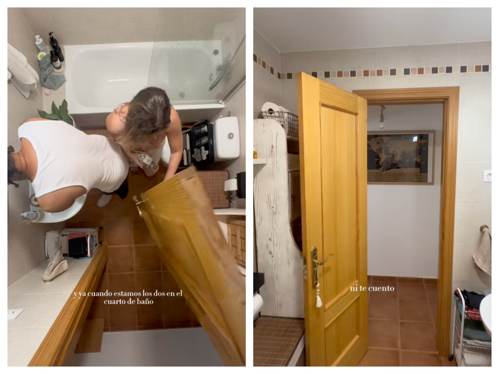 Abrir la puerta de este cuarto de baño era un infierno por la falta de espacio: así fue la solución que le dio esta pareja 