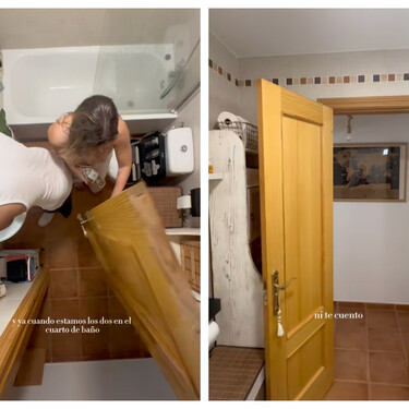 Abrir la puerta de este cuarto de baño era un infierno por la falta de espacio: así fue la solución que le dio esta pareja 
