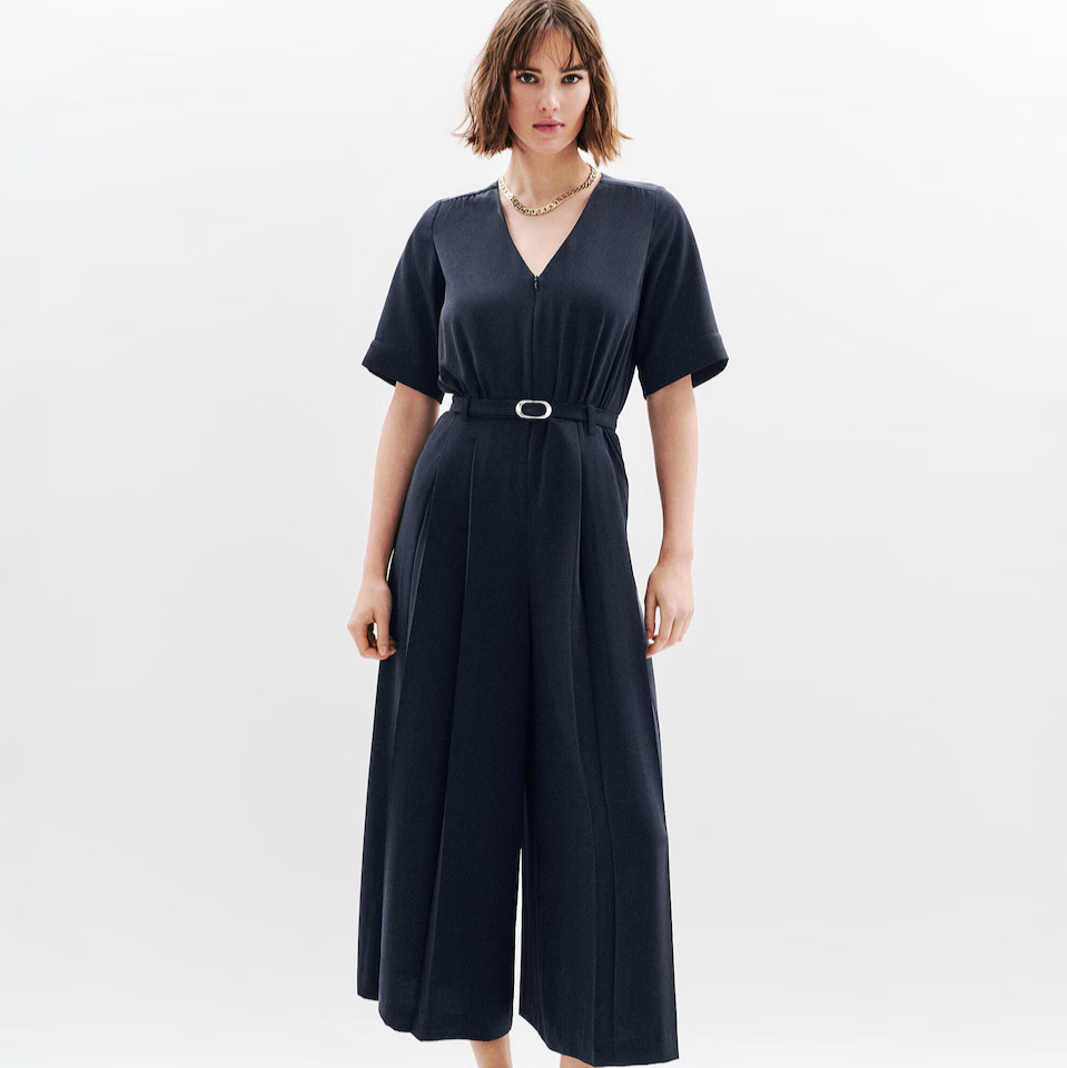 Mono de mujer con escote pico y manga corta Caroll