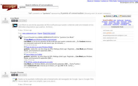Samepoint, buscador de conversaciones en Internet