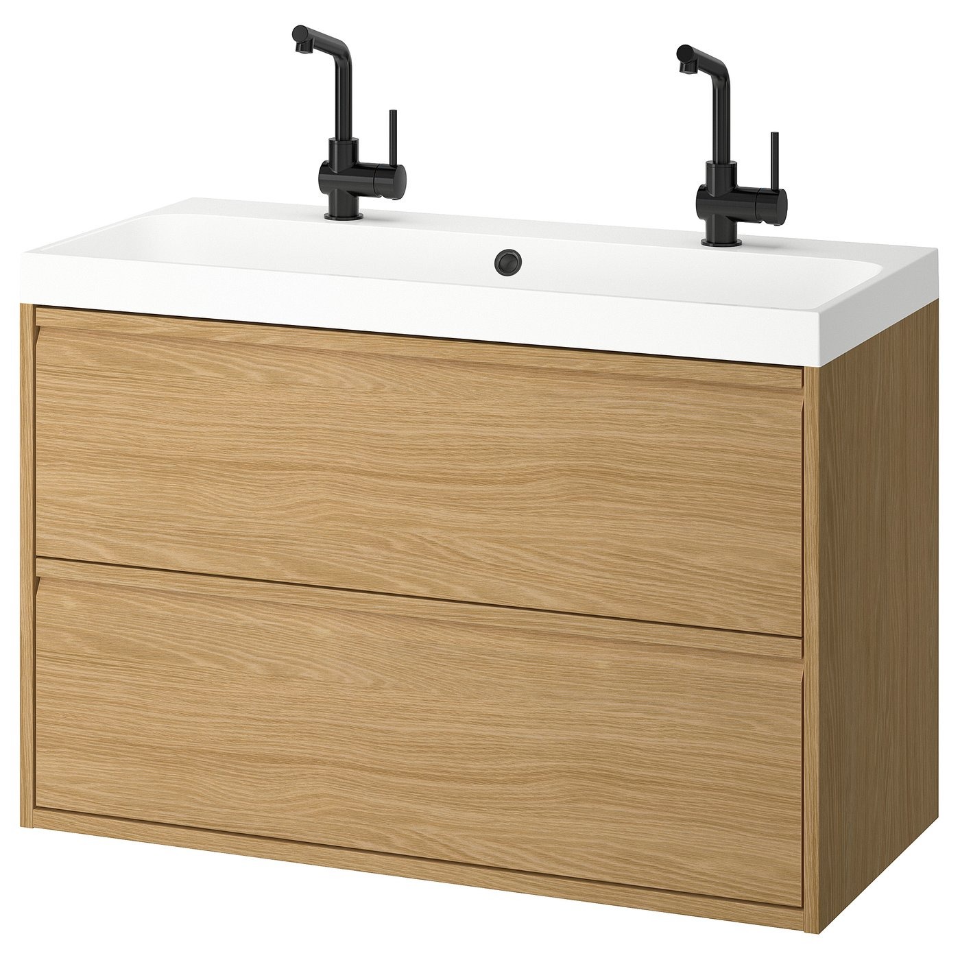 
ÄNGSJÖN / BACKSJÖN
Mueble con lavabo, cajones y grifo, efecto roble, 100x48x69 cm
