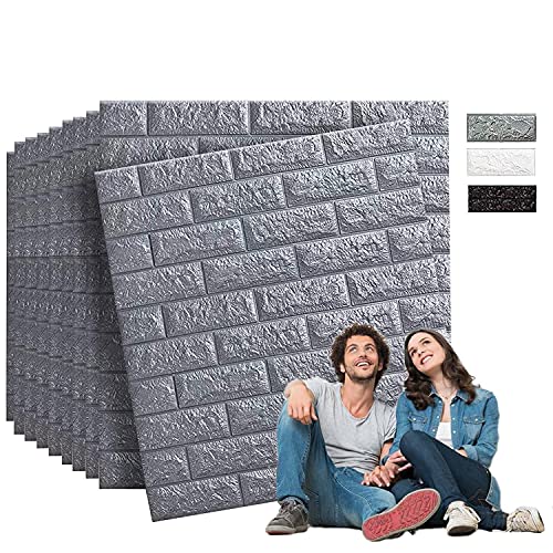 Edihome, 10 piezas, Autoadhesivo, Efecto Ladrillo de Piedra