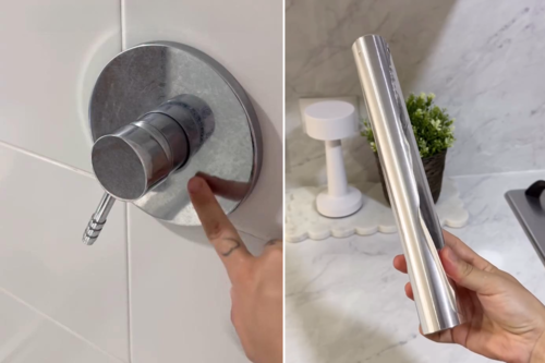 El truco del papel de aluminio para limpiar la cal del baño