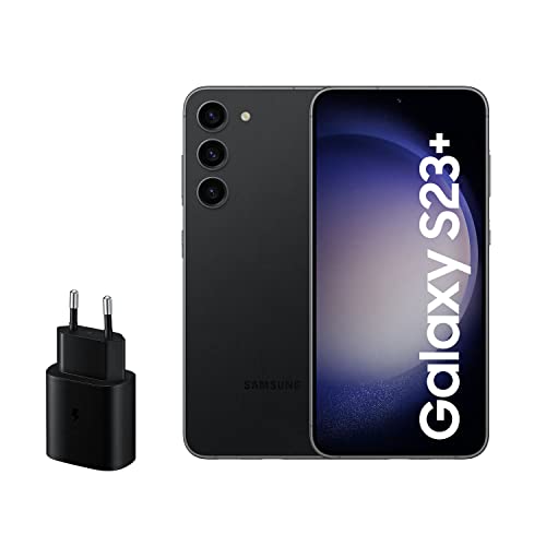 SAMSUNG Galaxy S23+, 256GB + Cargador de 45W - Smartphone Android, Batería de 4700 mAh, Smartphone Desbloqueado, Color Negro (Versión Española)
