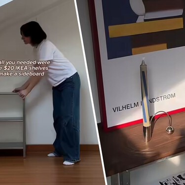 Nunca lo había imaginado: si juntas tres estanterías de 13 euros en Ikea consigues una cómoda cara y elegante para el salón