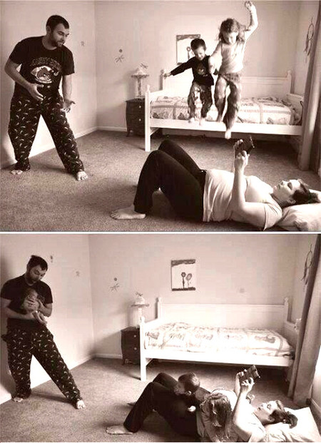 Anuncio del nacimiento con humor