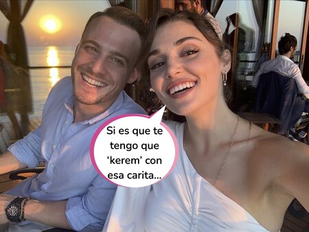 'Love is in the Air' y en las Maldivas también: Hande Erçel y Kerem Bürsin (Eda y Serkan), cazados en actitud cariñosa por un fan de la serie