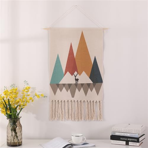 BMIDRUT Tapiz de macramé tejido para colgar en la pared, 50x85cm