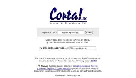 Corta!.us, sencillo acortador de direcciones web