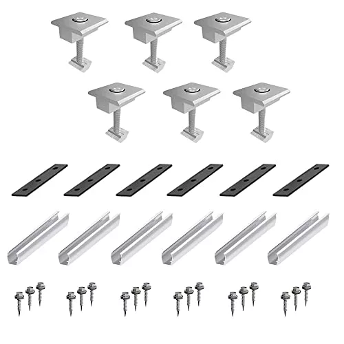 Soporte Placas Solares,Soporte Placa Solar,Kit de montaje de panel solar, accesorios de panel solar para central eléctrica de terraza, soporte de panel solar, kit de montaje de panel metálico