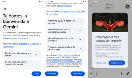 Configuração do Gemini em um dispositivo móvel con Android 9 Pie