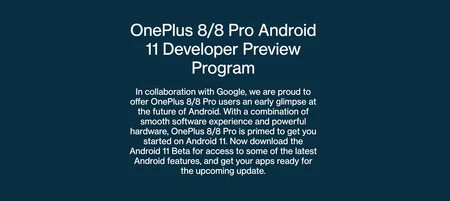Oneplus 8 Android 11 ベータ版
