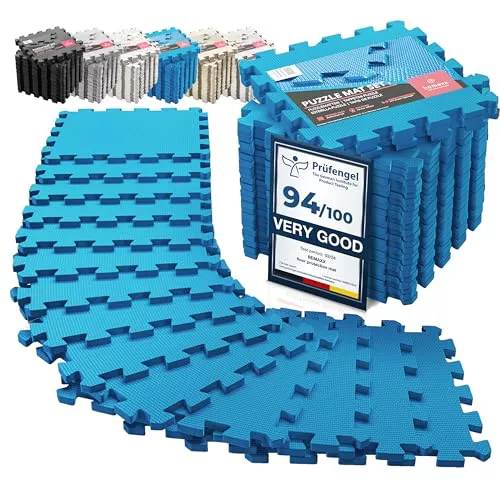 Esterilla Fitness Puzzle para Suelos de Gimnasio | Set de Protección Goma Espuma Losas Caucho para Máquinas de Deporte, Alfombrilla Protector Expandible Tatami Tapiz Alfombra Colchonetas Pesas Gym