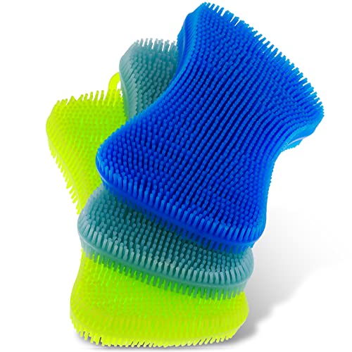 Sibba Esponjas de Silicona para Lavar Platos de Cocina Vajilla de Cocina 3 Unidades 