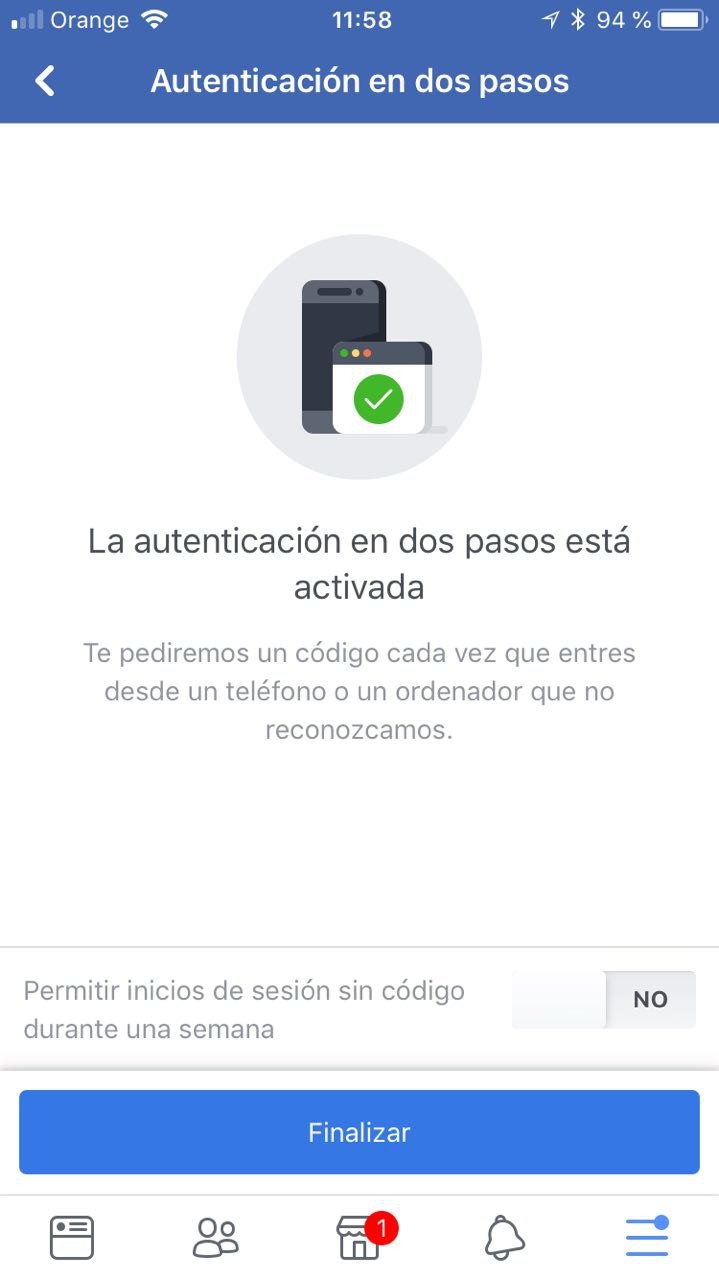 Facebook así funciona la nueva verificación en dos pasos