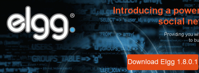 Elgg 1.8 homepage