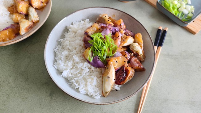 Berenjenas Wok Miso Lima