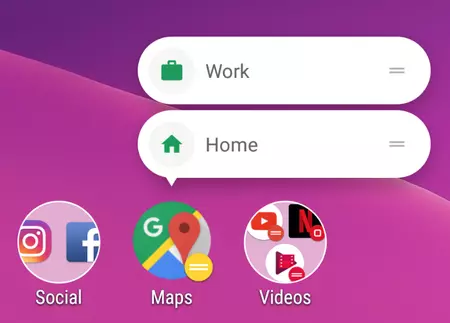 アクション ランチャー アプリのショートカット バブル Ui