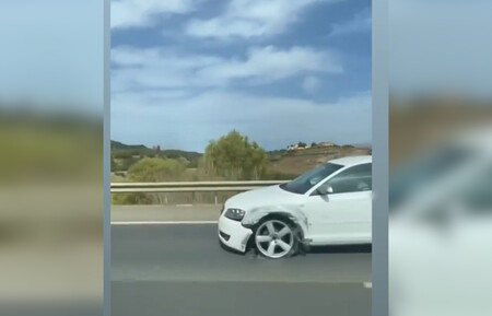 Conductor sin neumático circulando por la A-7 (Málaga)