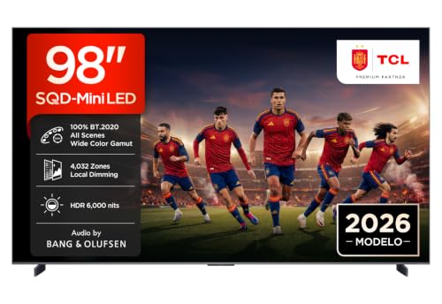 TCL 98C8L 98 Pulgadas SQD-Mini LED 4K HDR10+ Smart TV, 6.000 Nits