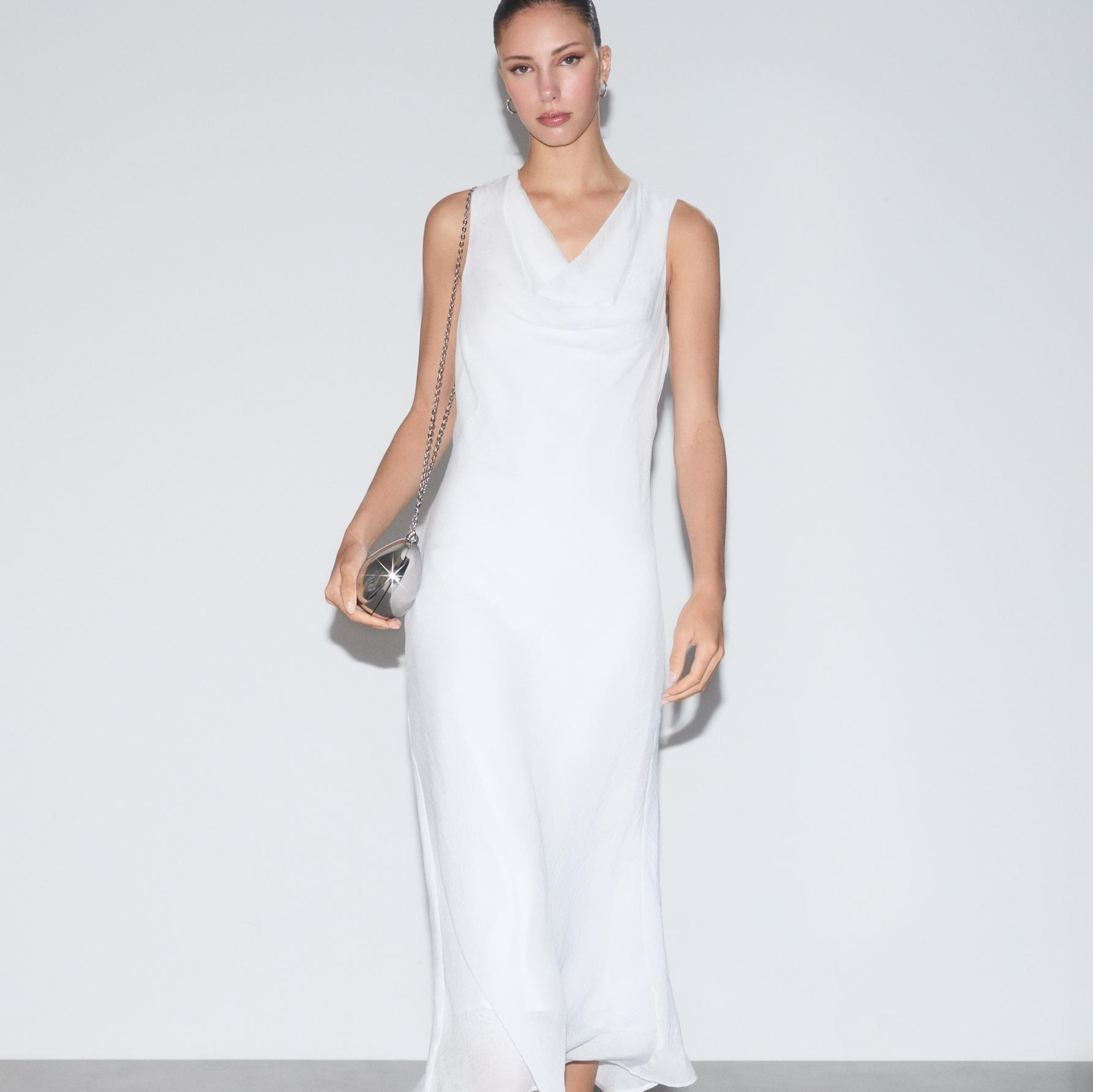 Vestido midi drapeado