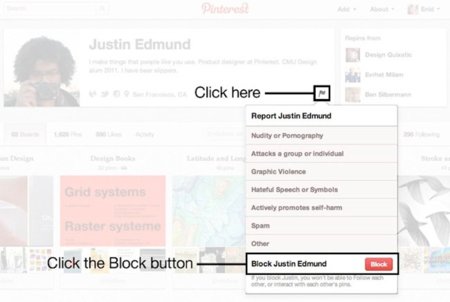 Reportar y bloquear usuarios, una nueva funcionalidad en la guerra de Pinterest contra el spam