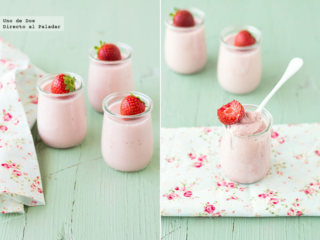 Receta de panna cotta de fresas a la pimienta rosa