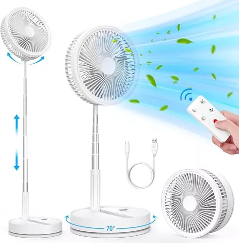 Ventilador de Pie Portátil Plegable Oscilante - 8.6" 8000mAh Bateria Recargable USB C