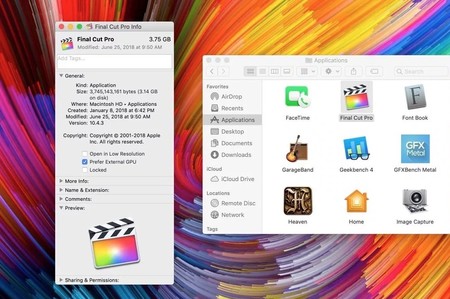 La quinta beta de macOS Mojave facilita la posibilidad de utilizar una eGPU en aplicaciones individuales