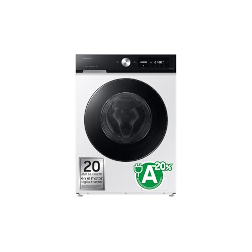 Samsung WW90DB7U94GEU3 - Lavadora AI EcoBubble, Inteligencia Artificial y SmartThings, 9 kg, A-20% con Super Speed 39, Autodosificador, Color Blanco
