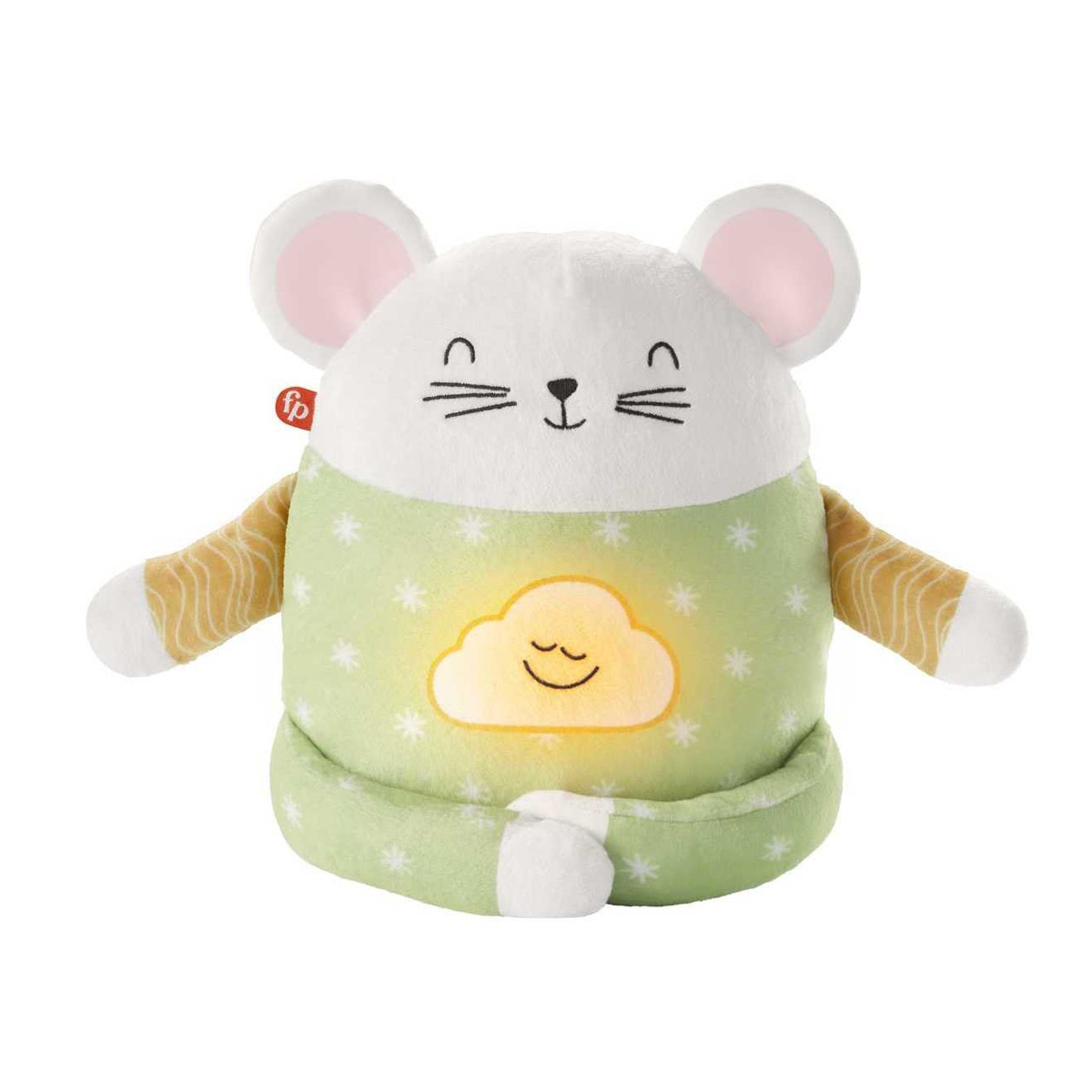 Peluche Ratoncito medita conmigo con luces y sonidos relajantes que ayuda a dormir; juguete para bebés Fisher-Price.