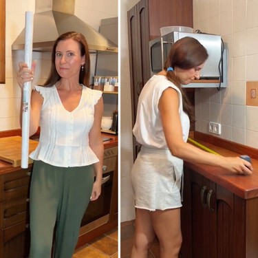 Con este trucazo ideal para cocinas viejas y pisos de alquiler he transformado la encimera de la cocina en unos minutos  