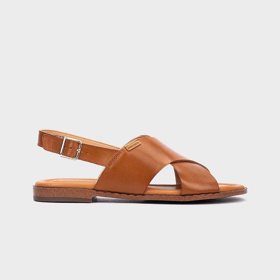 Sandalias planas de piel con cierre de hebilla de Pikolinos

