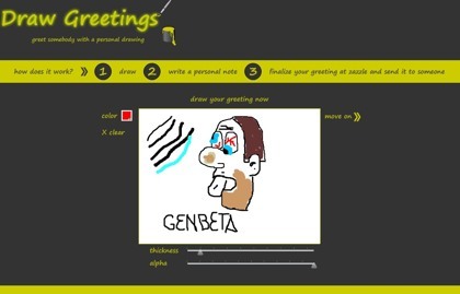 Drawgreetings, dibujando a mano alzada y enviando el resultado por email