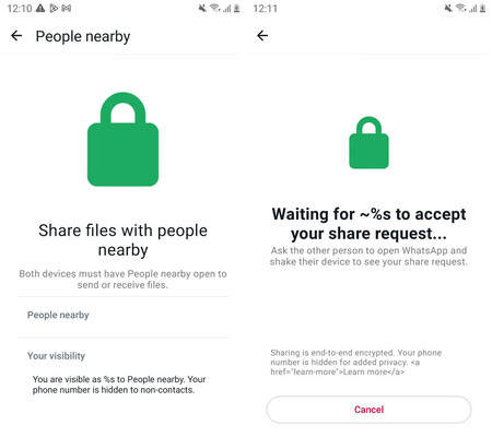 Pantalla del usuario que comparte el archivo