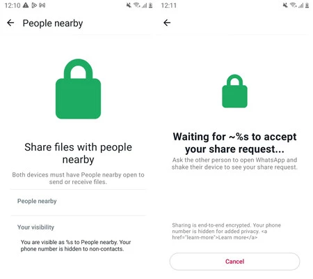 ファイルを共有するユーザーの画面