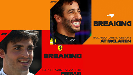 ¡Oficial! Carlos Sainz ocupará el lugar de Sebastian Vettel en Ferrari y Daniel Ricciardo llega a McLaren