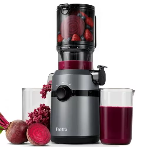 Fretta Extractor de Zumos y Verduras, Apertura de 108MM y Capacidad de 1L